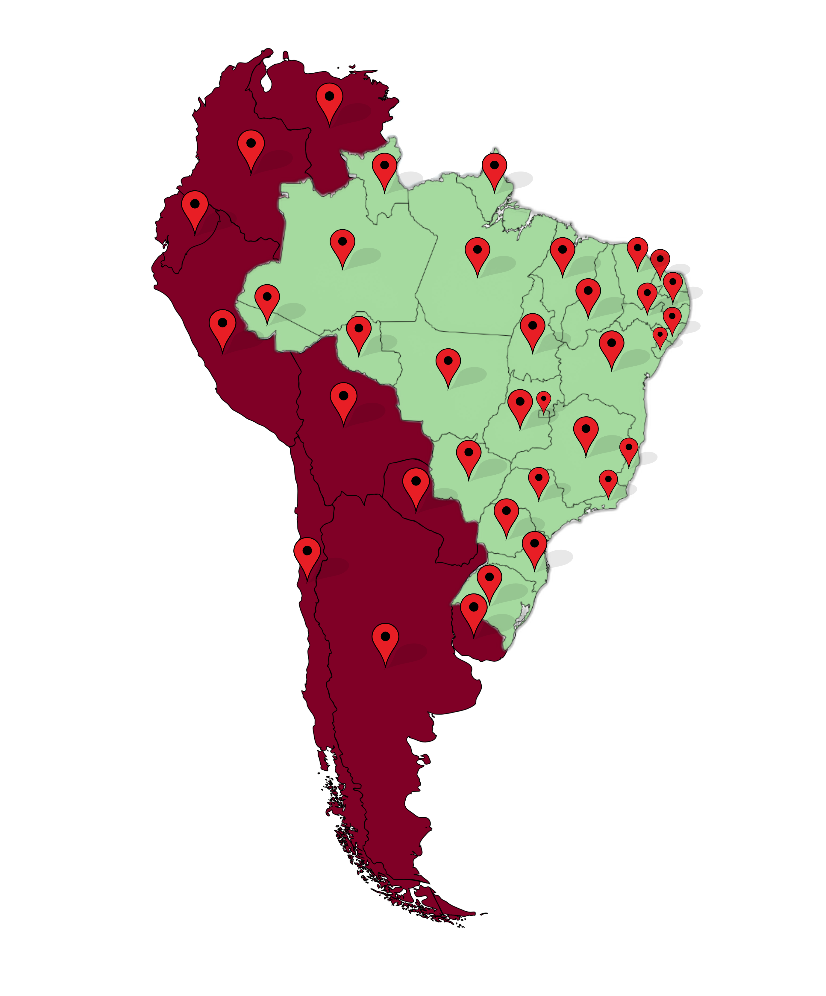 Mapa mostrando nossa area de atuação